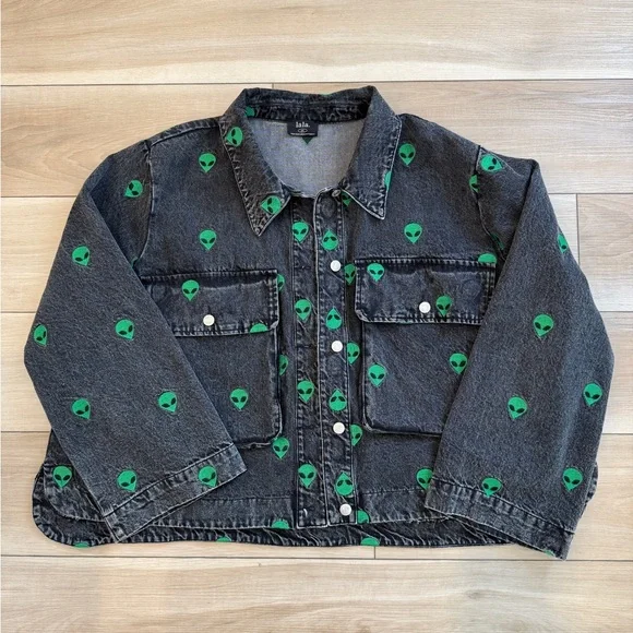 Dressed in Lala Alien Black Denim Jacket (3X) - Picture 1 of 6